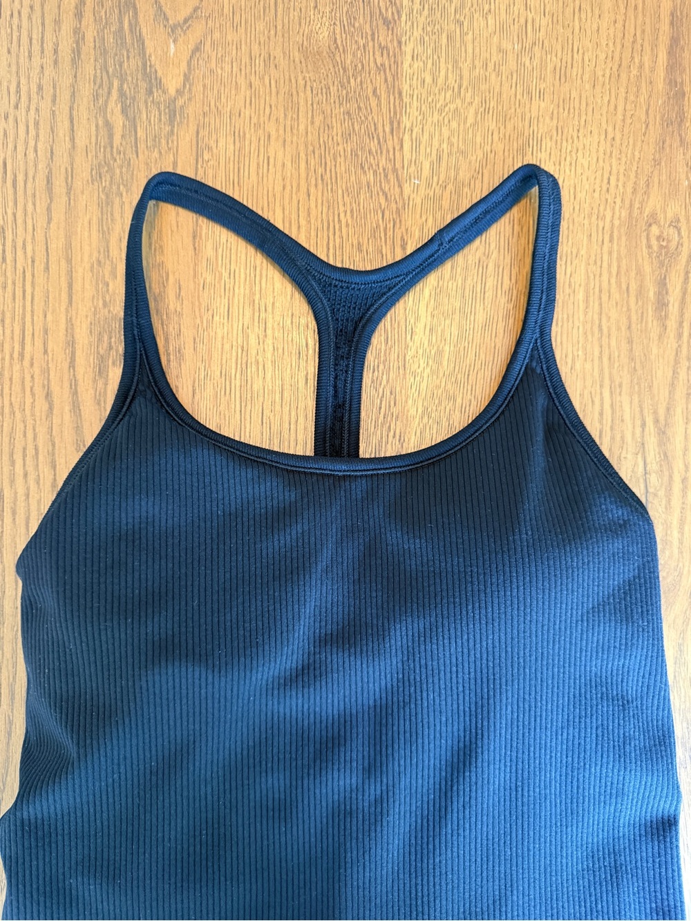 Athleta Black Ribbed Racerback Sports Tank - Picture 2 of 5